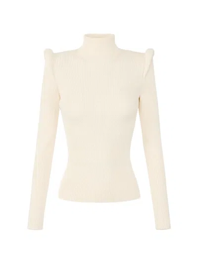 Elisabetta Franchi Cream Viscose Polyester Polyamide Sweater In White