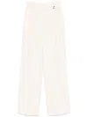 Elisabetta Franchi Contrasting-topstitching Crepe Trousers In White