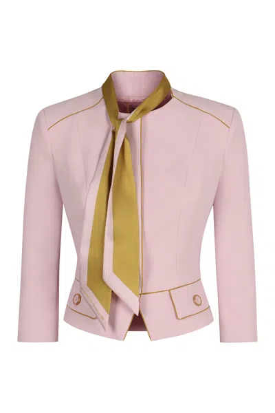 Elisabetta Franchi Creased Pleated Jacket In Pink
