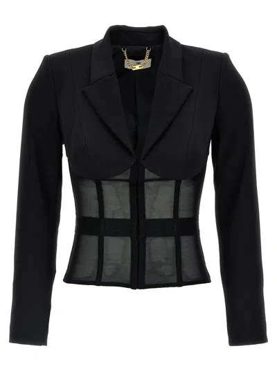 ELISABETTA FRANCHI ELISABETTA FRANCHI CRÊPE AND TULLE BLAZER