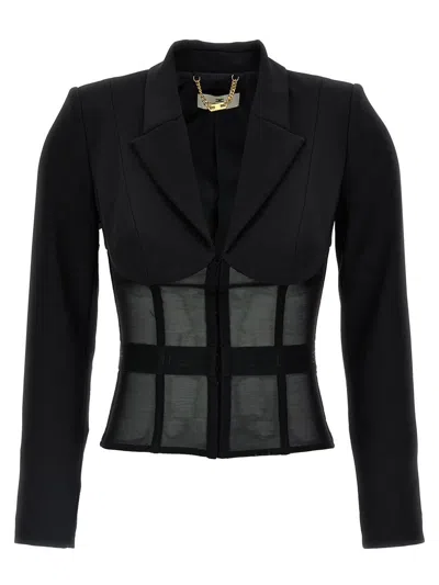 ELISABETTA FRANCHI ELISABETTA FRANCHI CRÊPE AND TULLE BLAZER