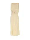 Elisabetta Franchi Abito Midi Giallo Chiaro In Stile Corsetto In Vita
