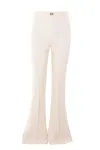 Elisabetta Franchi Butter Flared Trouser With Logo In Cream