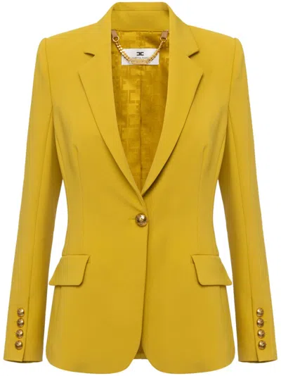 Elisabetta Franchi Crêpe Blazer In 黄色