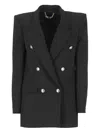 Elisabetta Franchi Crepe Double Breasted Blazer In Black