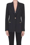 Elisabetta Franchi Single-breasted One Button Jacket In Black