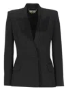 Elisabetta Franchi Single-breasted Virgin Wool Blazer In Black