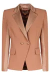Elisabetta Franchi Crepe Blazer In Brown