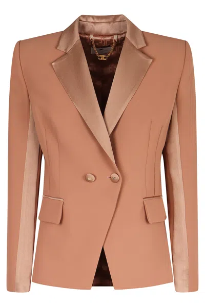 Elisabetta Franchi Crepe Blazer In Pink