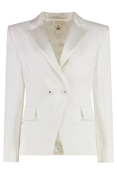 Elisabetta Franchi Crepe Blazer In White
