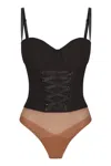 Elisabetta Franchi Women's Crãªpe Bodysuit In Black