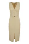 Elisabetta Franchi Crepe Bustier Dress With Contrasting Topstitching