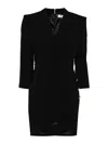 Elisabetta Franchi Button-detailed Crepe Mini Dress In Black