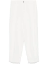 Elisabetta Franchi Crepe Cropped Trousers In White