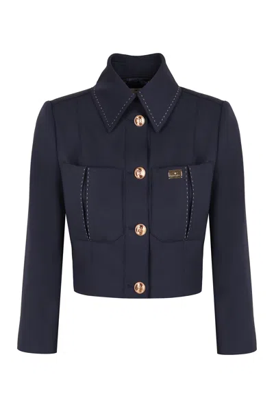 Elisabetta Franchi Women's Crãªpe De Chine Jacket In Blue