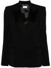 Elisabetta Franchi Single-breasted Virgin Wool Blazer In Black