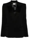 Elisabetta Franchi Single-breasted Virgin Wool Blazer In Black
