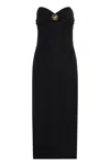 Elisabetta Franchi Fluid Crepe Dress With Macro Bow