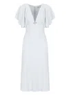 Elisabetta Franchi Light Blue Midi Dress With V-neck