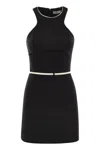 Elisabetta Franchi Women's Crepe Dress With Contrasting Belt In Black/butter