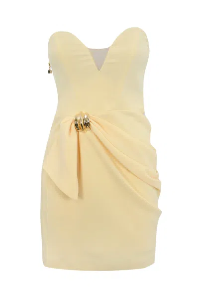 ELISABETTA FRANCHI CREPE DRESS WITH MACRO BOW