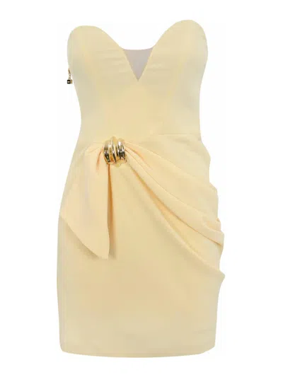 ELISABETTA FRANCHI CREPE DRESS WITH MACRO BOW