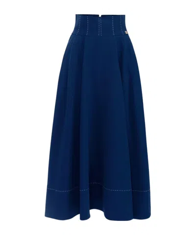 ELISABETTA FRANCHI ELISABETTA FRANCHI FLARED MIDI SKIRT
