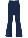 Elisabetta Franchi Crepe Flared Trousers In Blue