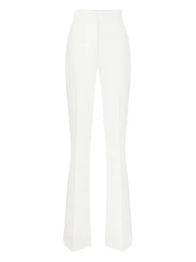 Elisabetta Franchi Crepe Flared Trousers In White