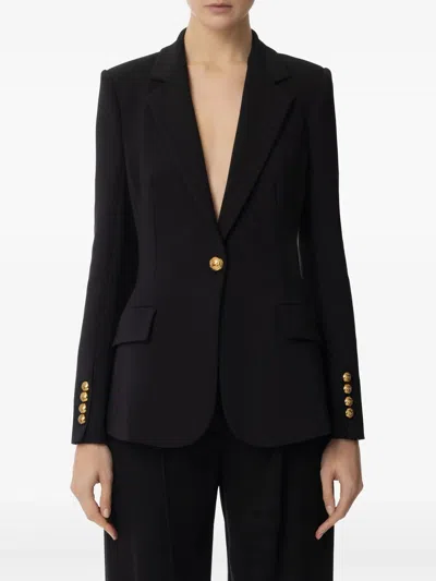 Elisabetta Franchi Embroidery And Strap Crêpe Jacket In Black