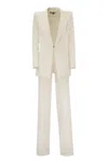 Elisabetta Franchi Crepe Jacket And Trousers Suit In White
