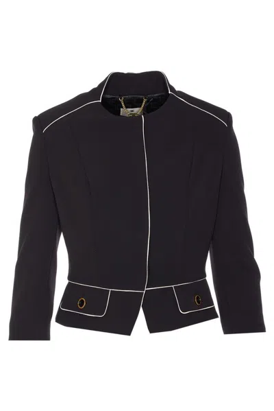 Elisabetta Franchi Scarf-detailed Jacket In Black