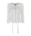 Elisabetta Franchi Crêpe Jacket With Criss-cross Laces In White