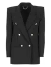 Elisabetta Franchi Crepe Double Breasted Blazer In Black