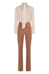 Elisabetta Franchi Spaghetti Strap Jumpsuit In Bianco E Beige