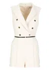 Elisabetta Franchi Crepe Jumpsuit In Ivory