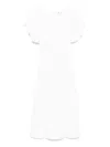 Elisabetta Franchi Crepe Midi Dress In White
