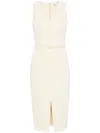 Elisabetta Franchi Knee Length Dress Belted Waist In Yellow