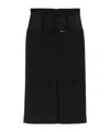 Elisabetta Franchi Midi Skirt In Black With Semi-sheer Panels