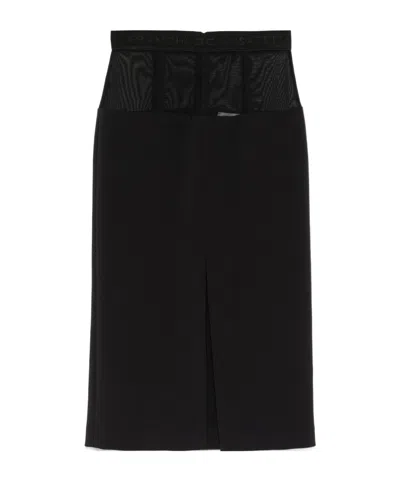 ELISABETTA FRANCHI CREPE MIDI SKIRT