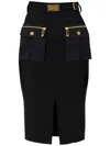 Elisabetta Franchi Logo-plaque Midi Skirt In Black