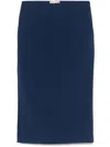 Elisabetta Franchi Crepe Midi Skirt In Blue