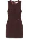 Elisabetta Franchi Crepe Mini Dress In Brown