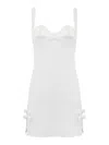 Elisabetta Franchi White Crepe Dress With Bows In White