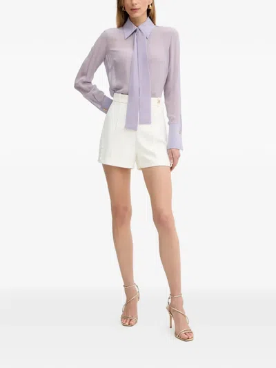 Elisabetta Franchi Crêpe Mini Shorts In White