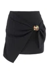 Elisabetta Franchi Macro-bow Crepe Mini Skirt In Black