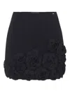 Elisabetta Franchi Crepe Mini Skirt In Black