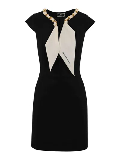 Elisabetta Franchi Crepe Minidress In Black