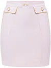 Elisabetta Franchi Crepe Skirt With Piping And Horsebit In Lilac