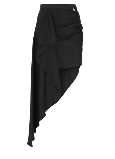 Elisabetta Franchi Crepe Miniskirt In Black